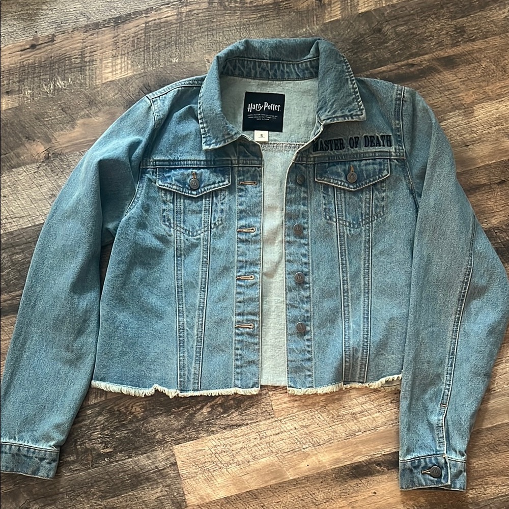 Harry Potter Deathly Hallows Crop Denim Jacket